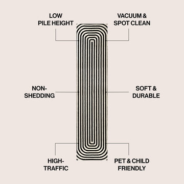 Freya High-Low Modern Scandinavian Arch Stripe Monotone Indoor/Outdoor Area Rug